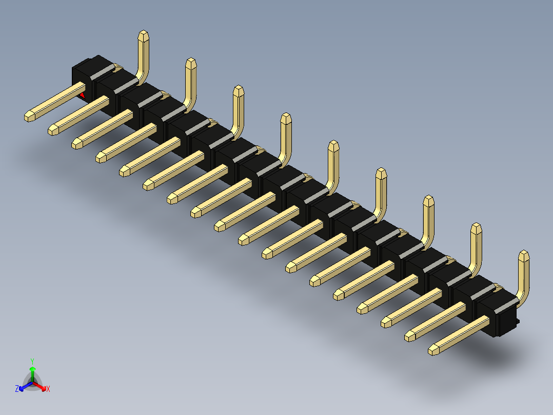 彩色公排针 100mil 2.54mm 系列-DS1022_black_18p_100mil_Type_SMT_R2_rev1.0