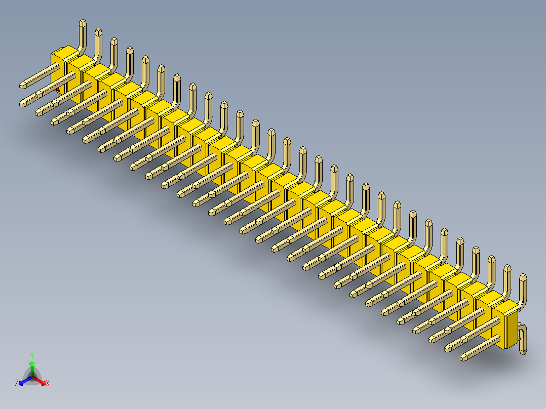 彩色公排针 100mil 2.54mm 系列-DS1022_yellow_58p_100mil_TypeSMT_rev1.0