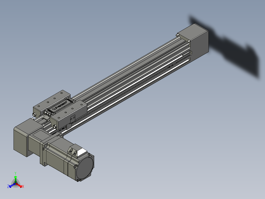 威洛博直线电机模组EB4-L80-S300-L-57-MS3正等轴测图