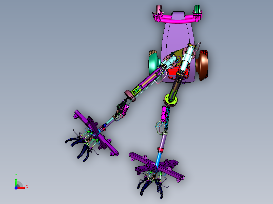 外星探索抓手小车前视图