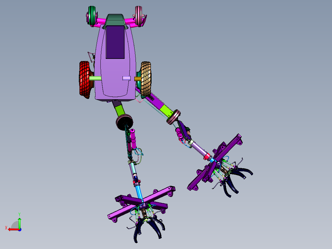 外星探索抓手小车后视图