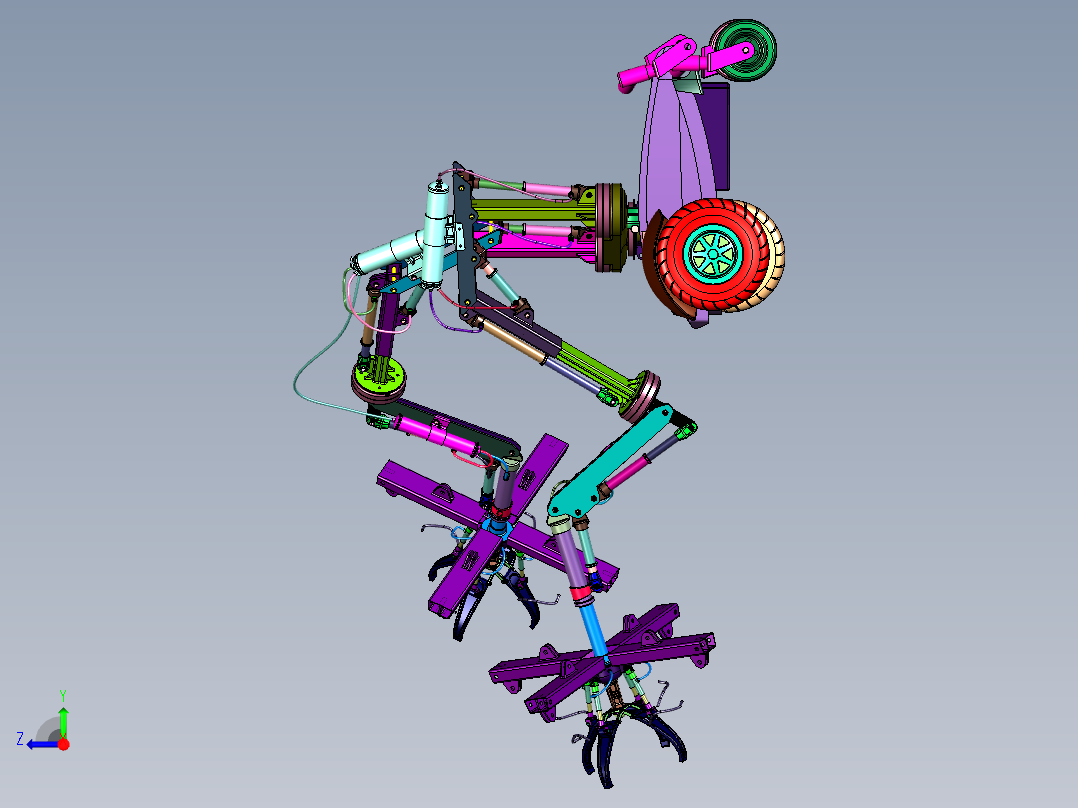 外星探索抓手小车右视图