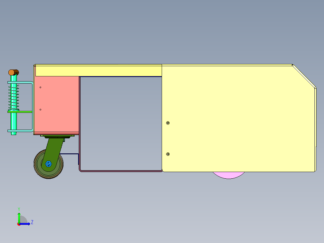 无人驾驶物流配送车左视图