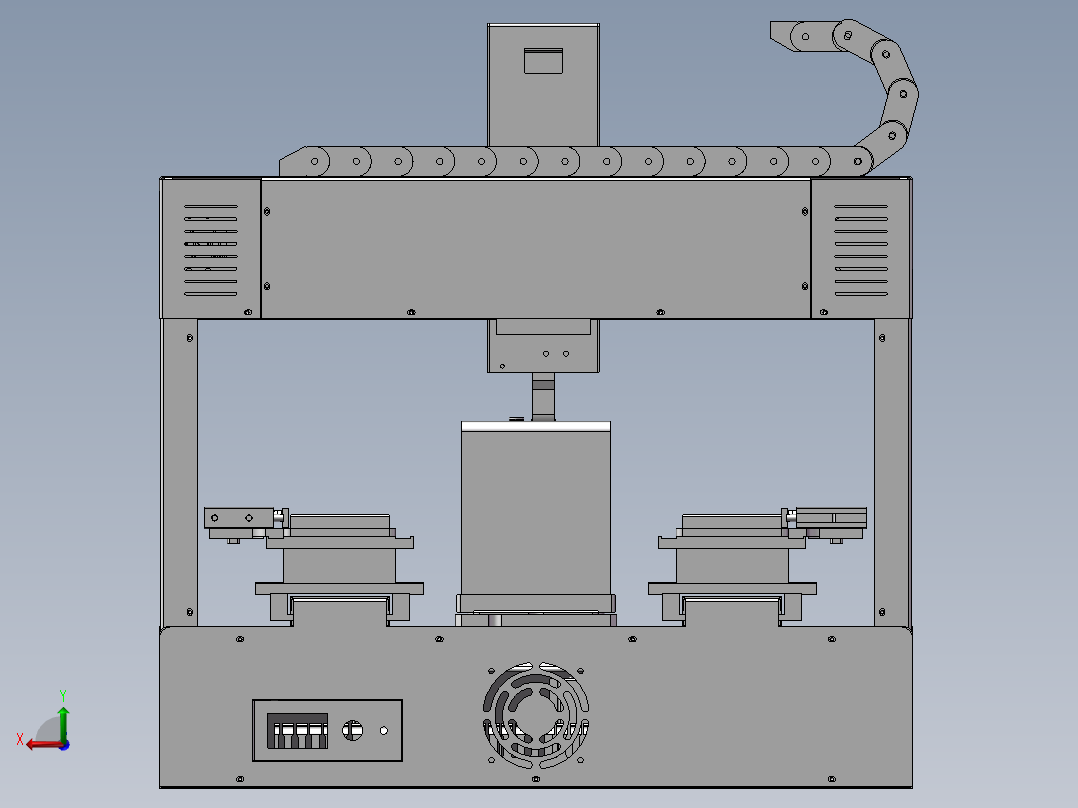 桌面式自动锁螺丝机3D图纸后视图