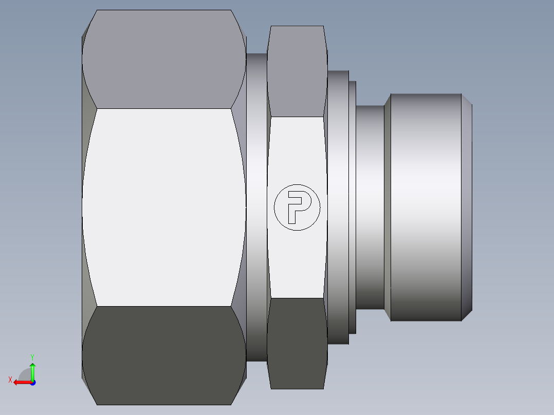 卡套式工业通用硬管接头EO_Male_Stud_connector_GE35LR1EDCF后视图
