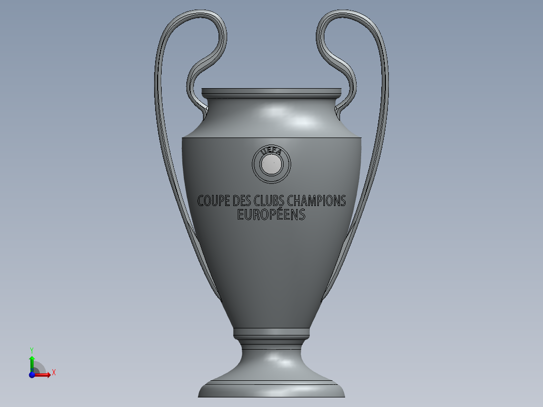 欧洲冠军联赛奖杯3前视图