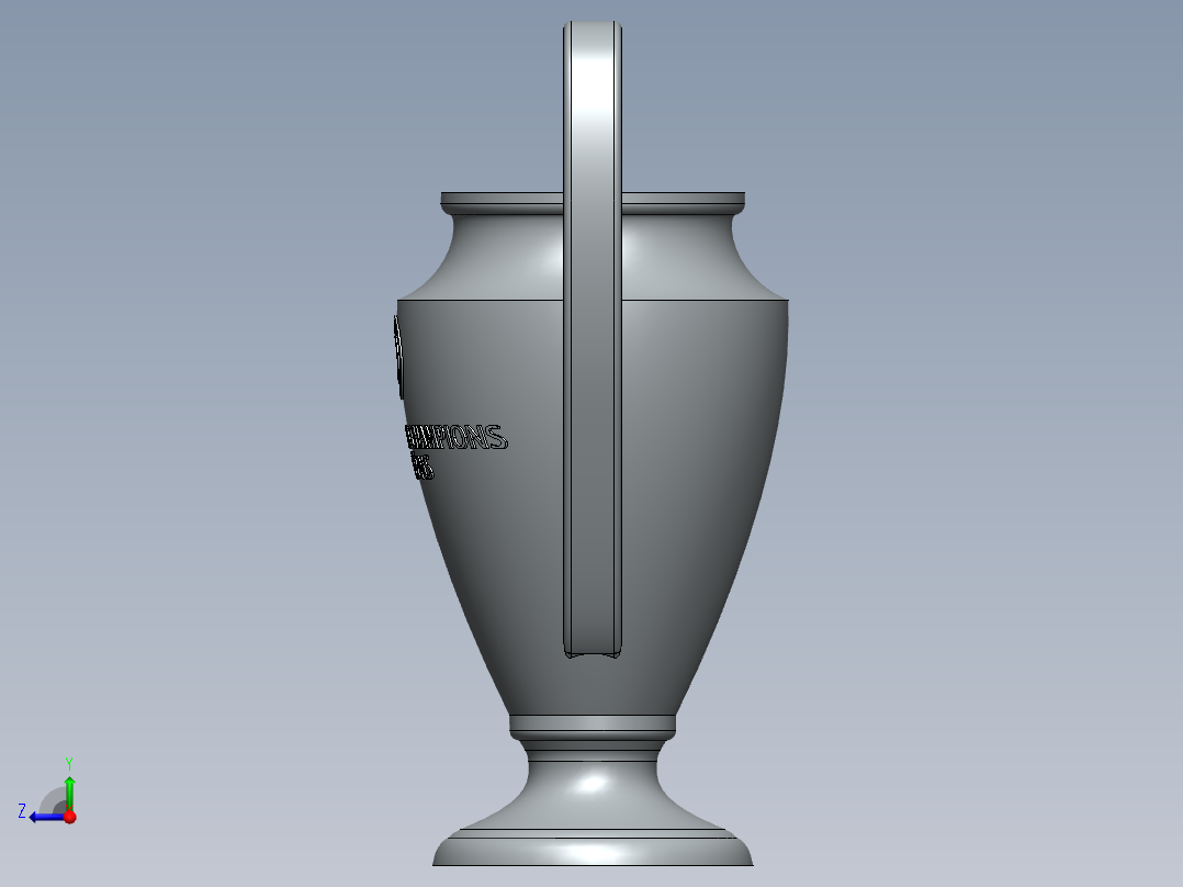 欧洲冠军联赛奖杯3右视图
