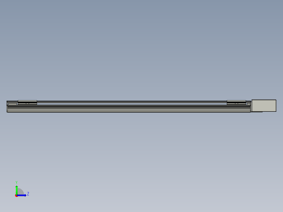 直线模组LHB17-L40-S1650-BL设计图纸左视图