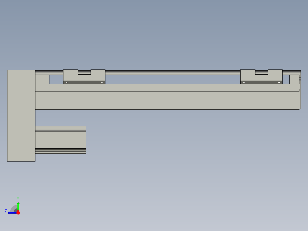 直线模组LHA6-S250-D-100W(16丝杆)设计图纸右视图