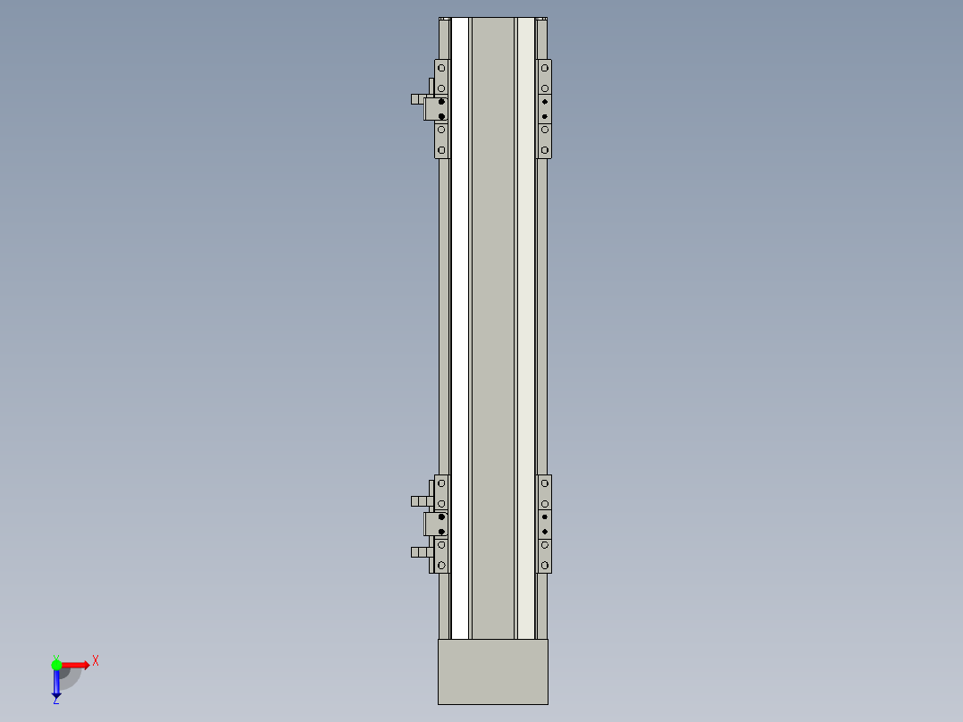 直线模组LHA6-S250-D-100W(16丝杆)设计图纸俯视图