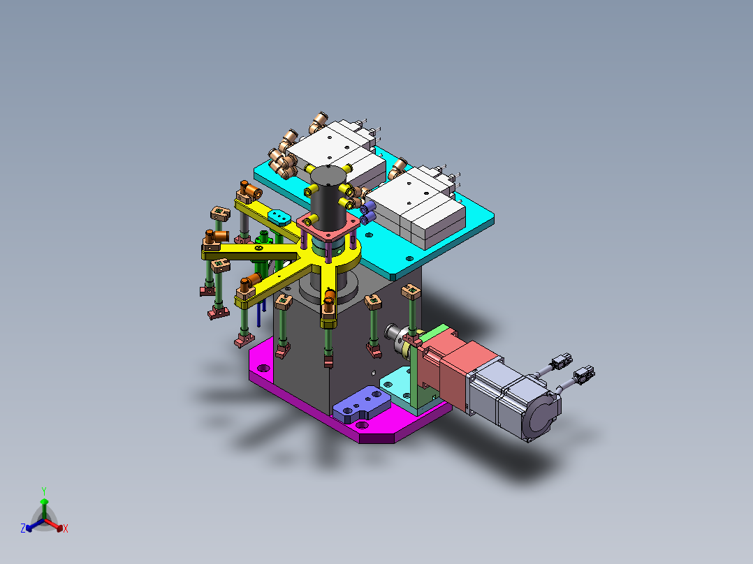 分割器转盘搬运模组正等轴测图