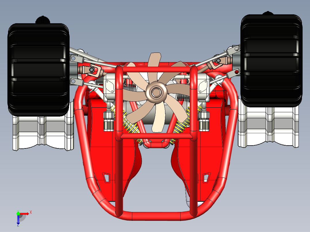 越野钢管车架3D图纸 STP格式俯视图