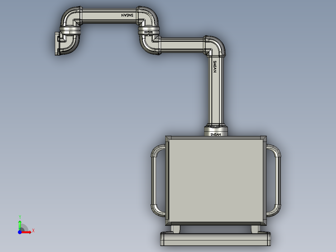悬臂控制操控箱键盘支架-A4-墙座-转角-中间连接器-箱体连接器-300-200-250前视图