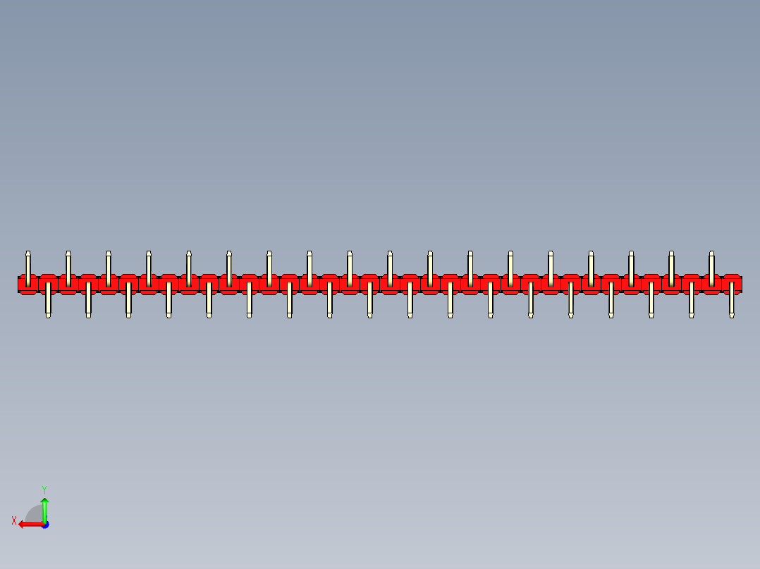 彩色公排针 100mil 2.54mm 系列-DS1022_red_36p_100mil_Type_SMT_R2_rev1.0后视图
