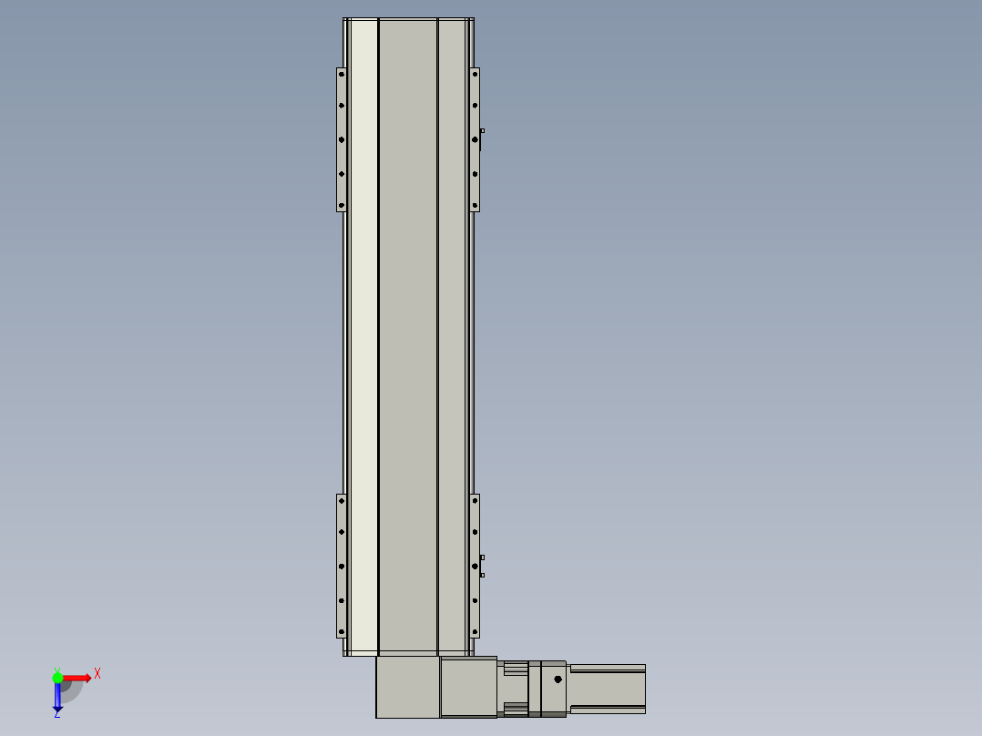直线模组LHB21-L40-S650-L(B)设计图纸俯视图