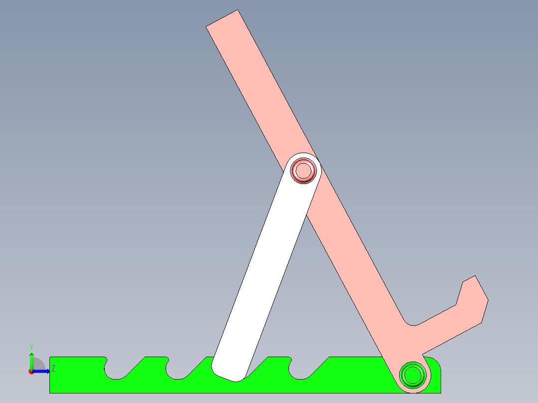 可折叠手机支架设计三维左视图