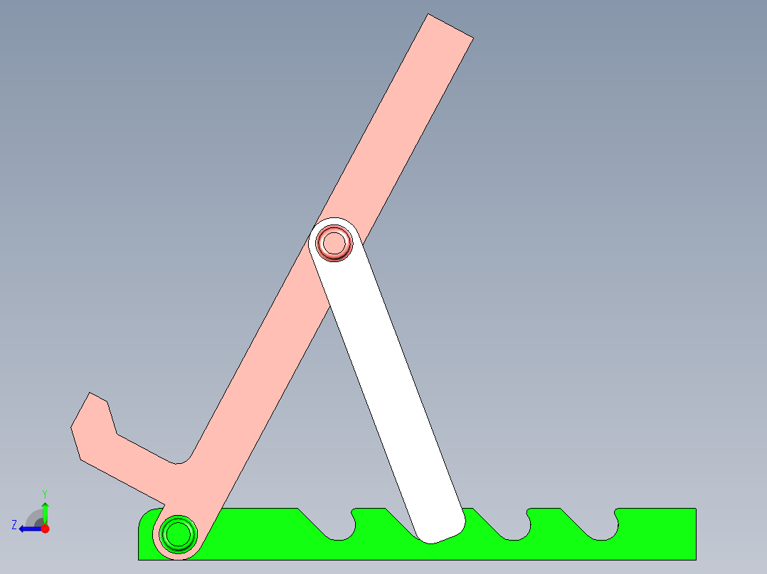 可折叠手机支架设计三维右视图