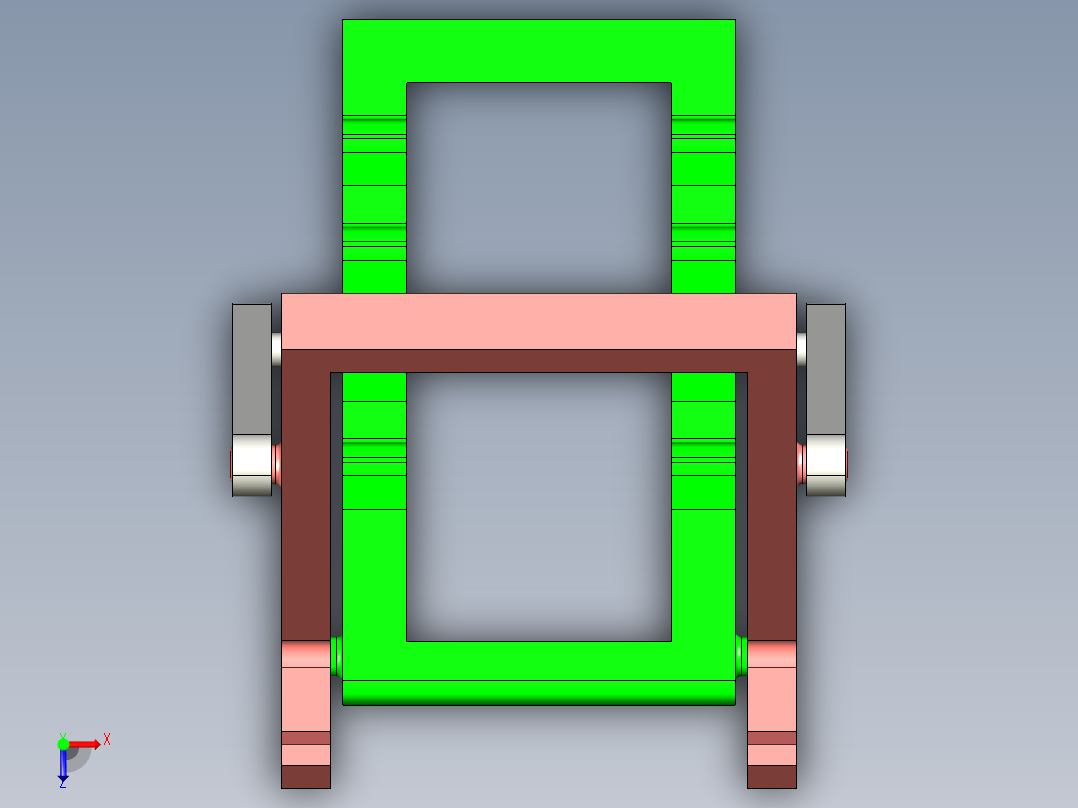 可折叠手机支架设计三维俯视图