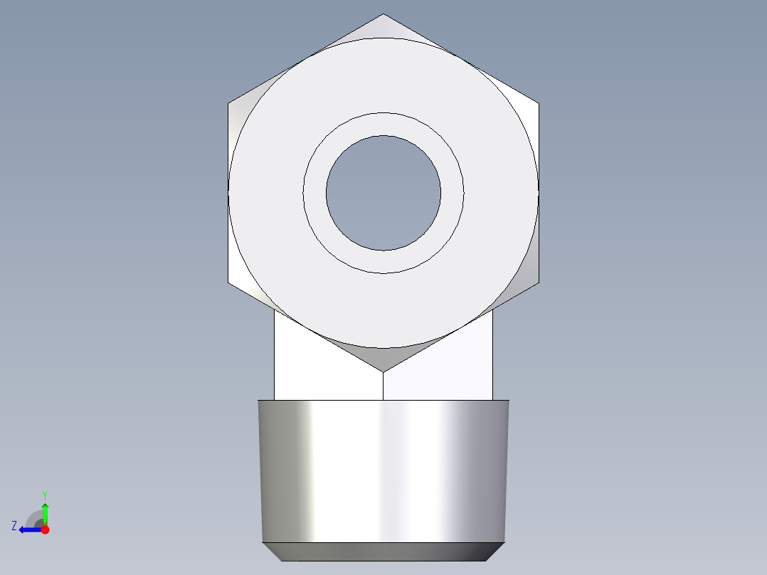 卡套式工业通用硬管接头EO_Male_stud_run_tee_TE14SRCF右视图