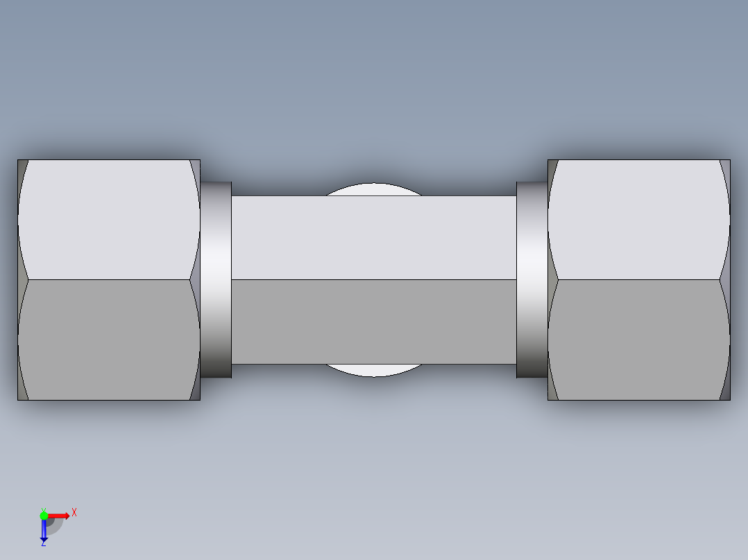 卡套式工业通用硬管接头EO_Male_stud_run_tee_TE14SRCF俯视图