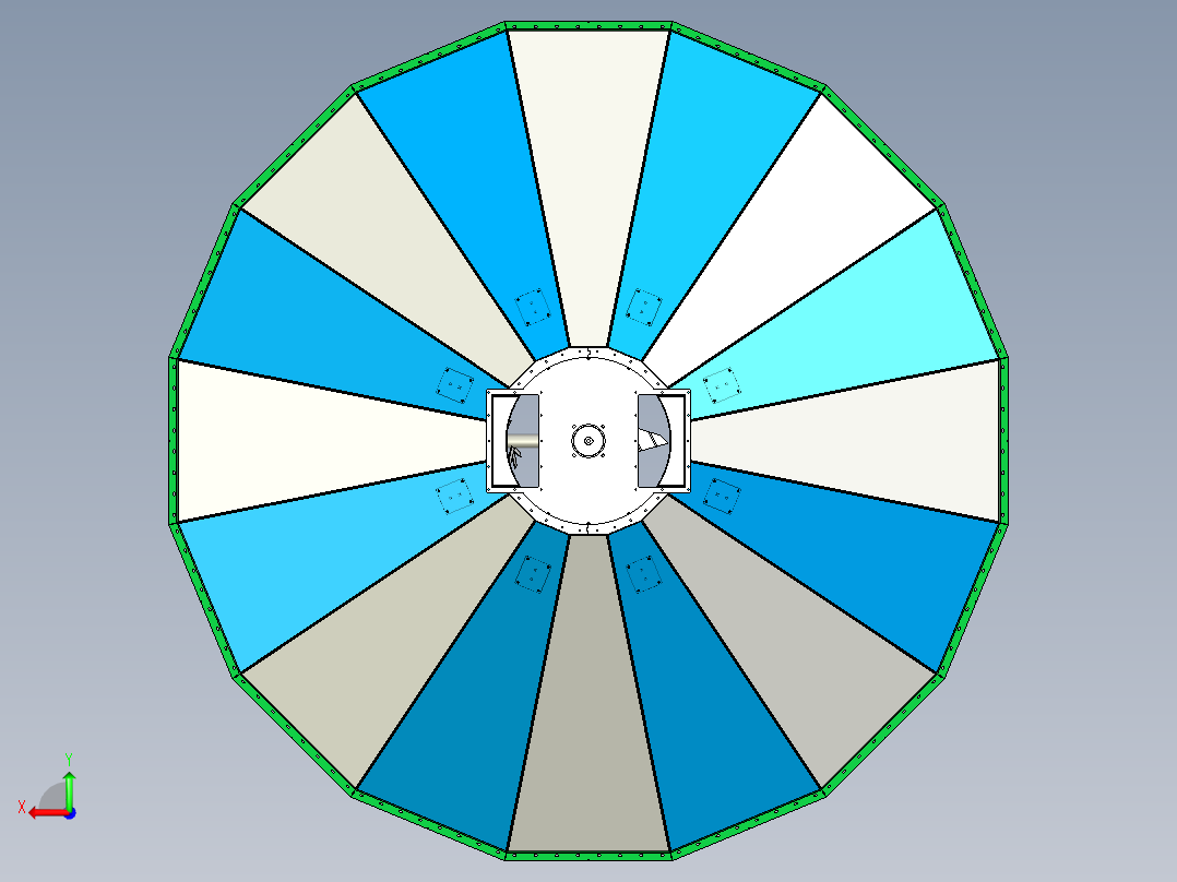 木片切屑筒仓底部卸料系统后视图