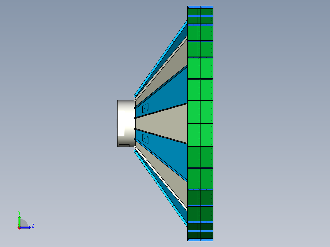 木片切屑筒仓底部卸料系统左视图