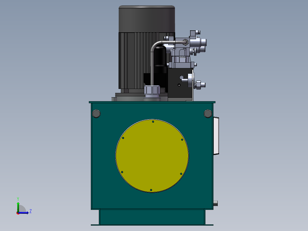 一种单作用液压站三维模型
