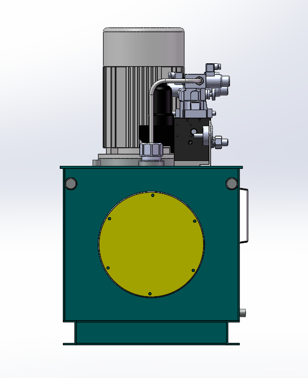 一种单作用液压站三维模型