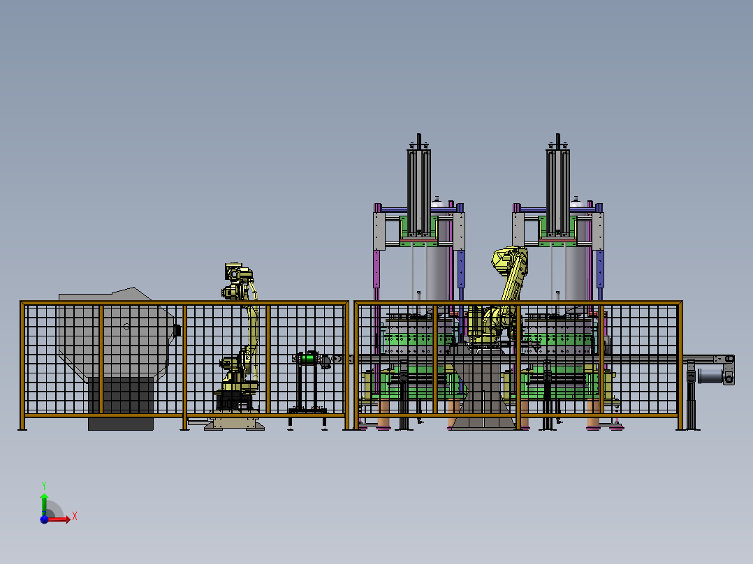 电机轴加工装配线sw20前视图