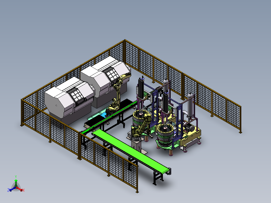 电机轴加工装配线sw20正等轴测图