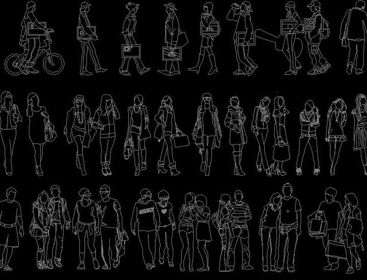 CAD图形库鱼鸟动物人物卡通图块1501款