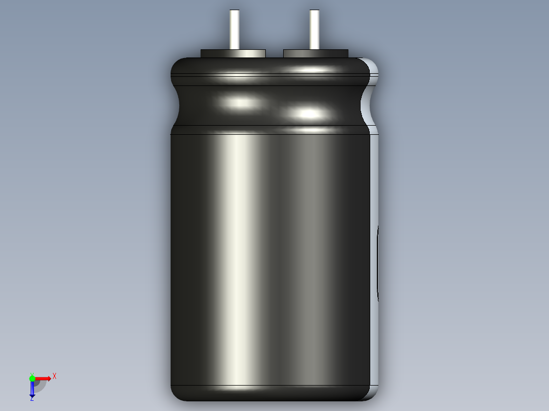 无源元件封装-CAP_RAD_D12.5x20_POL_BK俯视图