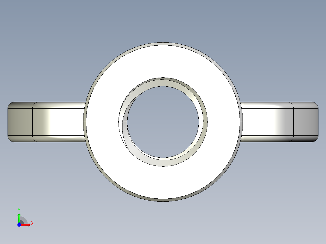 蝶形螺母-WING NUT M10 x 1.5mm Thread.IGS前视图