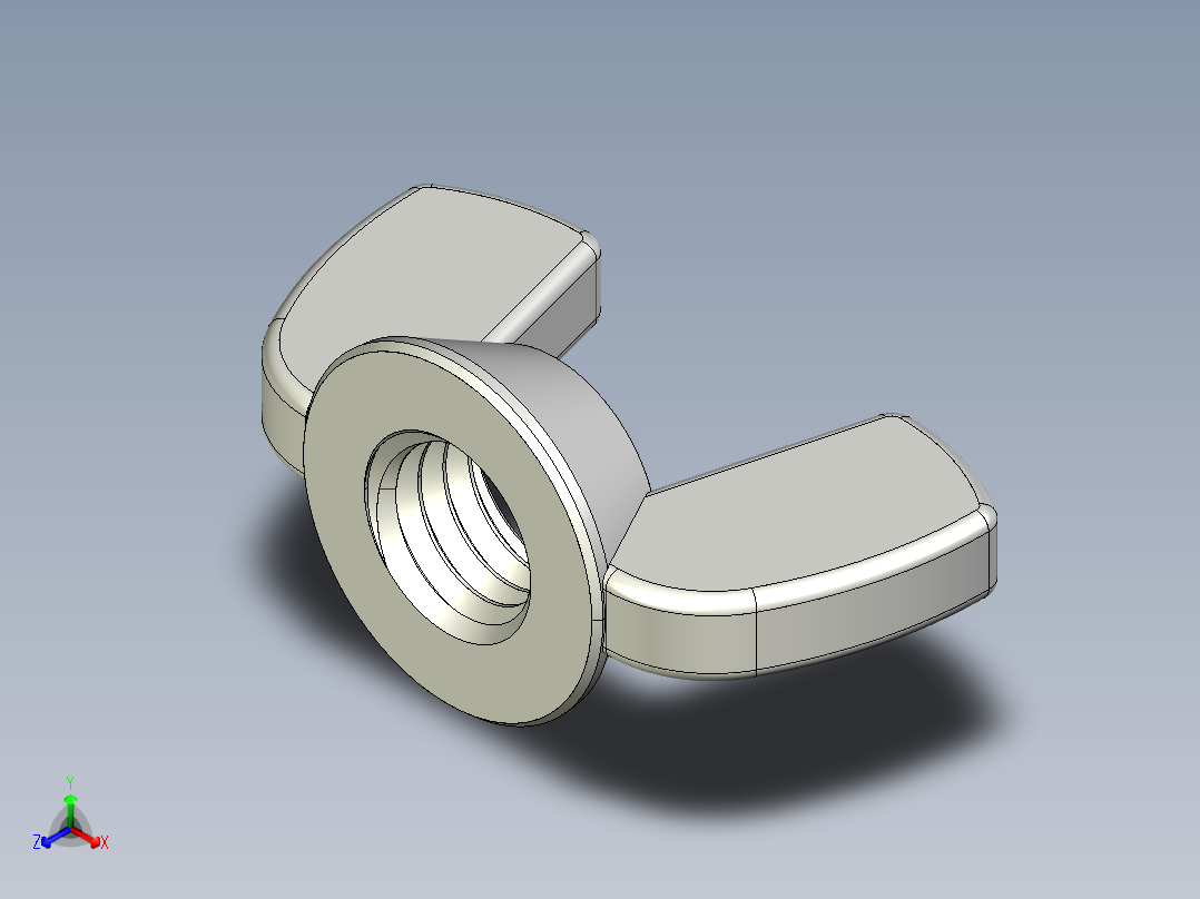 蝶形螺母-WING NUT M10 x 1.5mm Thread.IGS正等轴测图