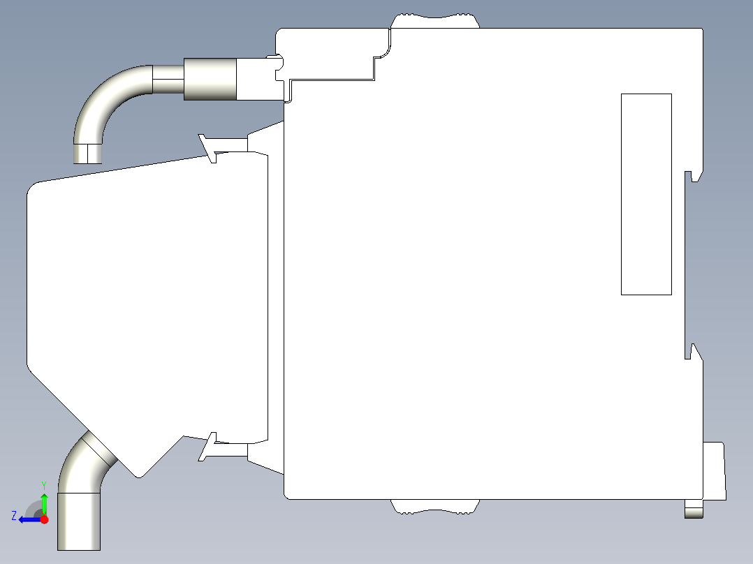 基恩士KV-H20S_kc图纸模型右视图