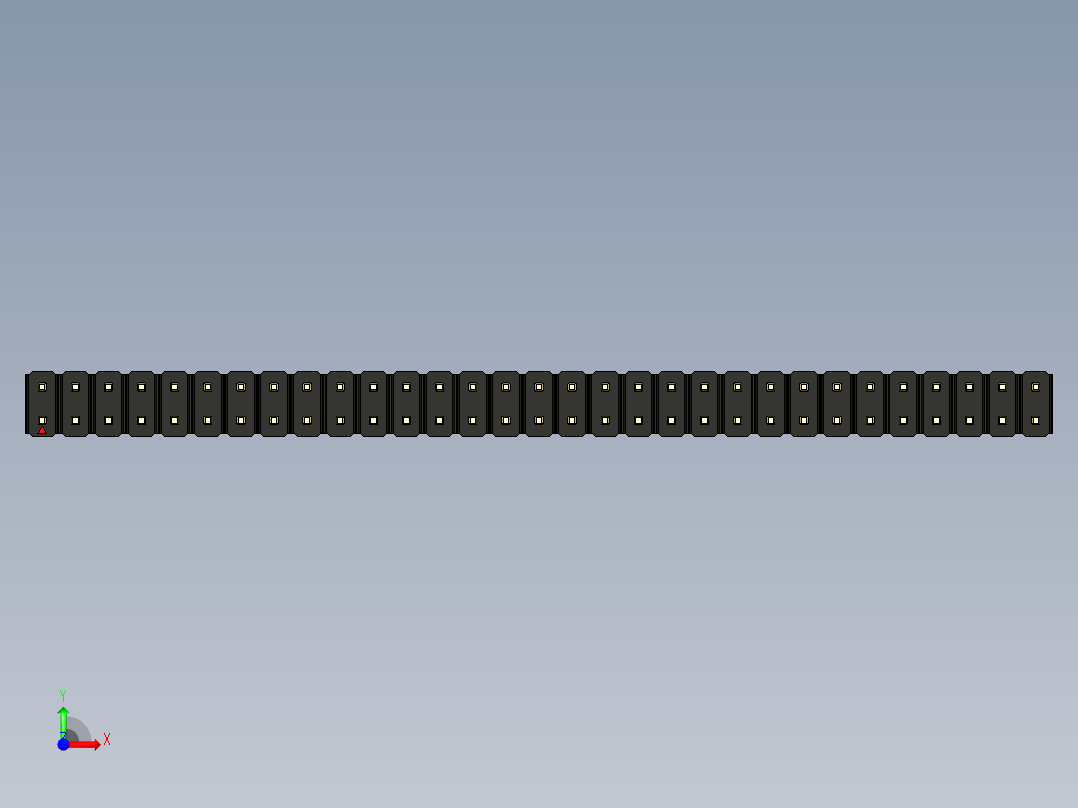彩色公头100mil（2.54mm）系列-DS1021_black_2x31p_100mil_Type1_rev1.0前视图