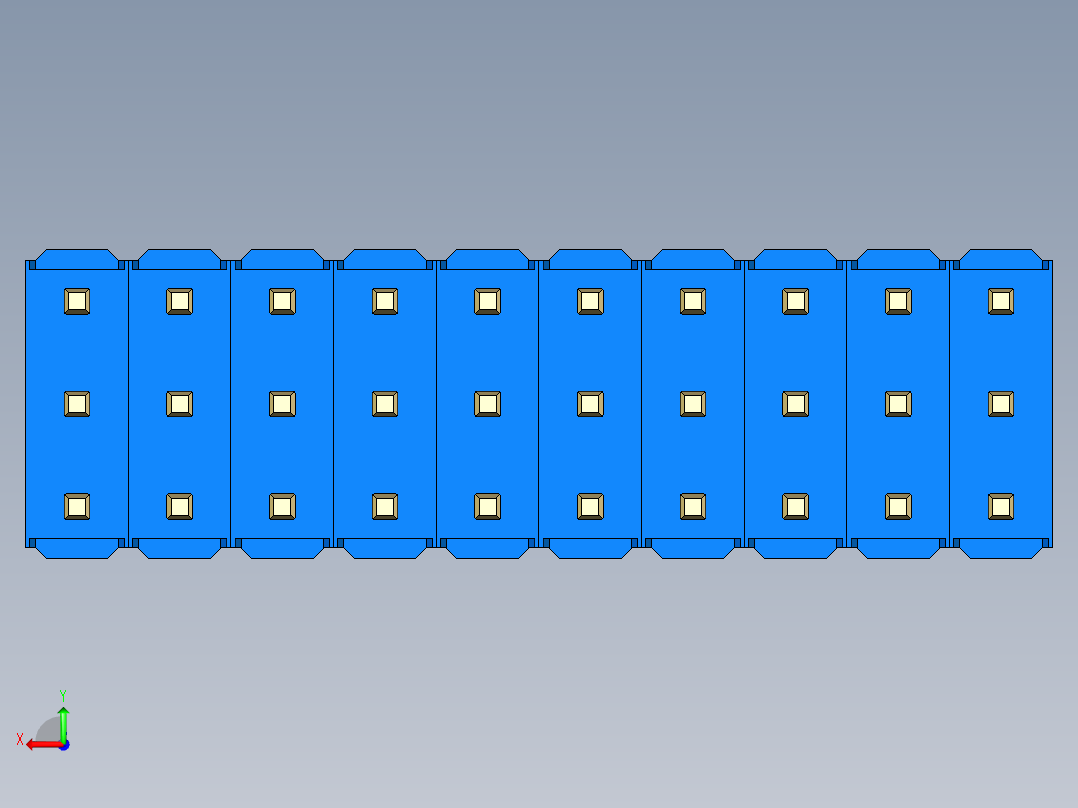 彩色公头100mil（2.54mm）系列-DS1021_blue_3x10p_100mil_Type19_rev1.0后视图