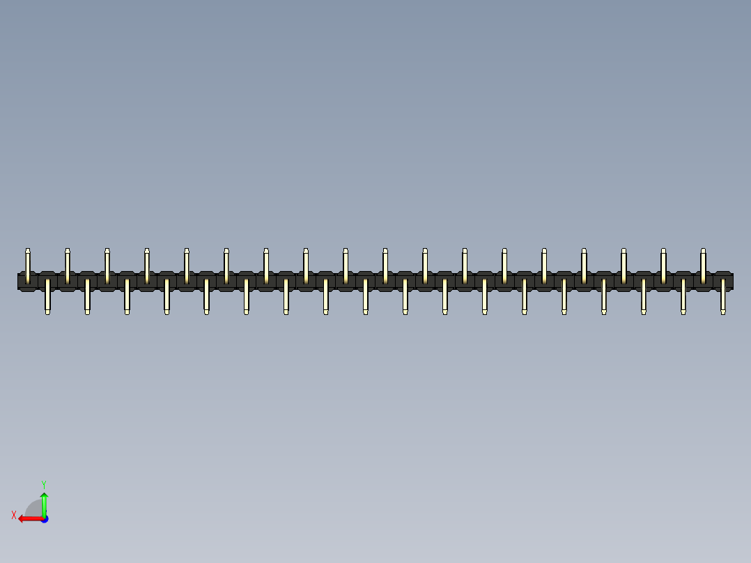彩色公排针 100mil 2.54mm 系列-DS1022_black_36p_100mil_Type_SMT_R2_rev1.0后视图