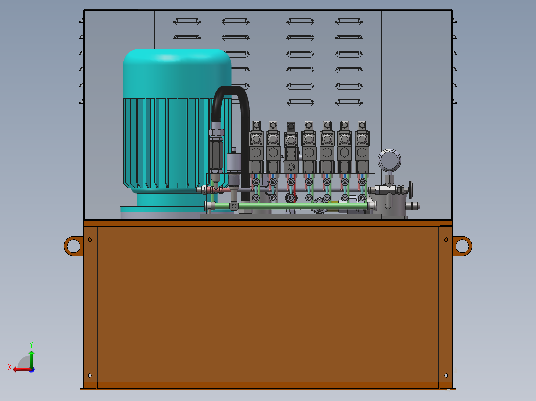 斗提液压站后视图