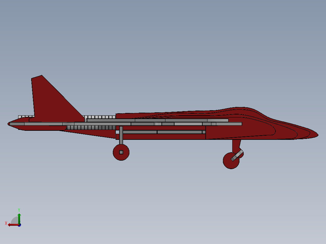 激光下料拼图战机AutoCAD, Parasolid, SOLIDWORKS 2016, STEP _ IGES后视图