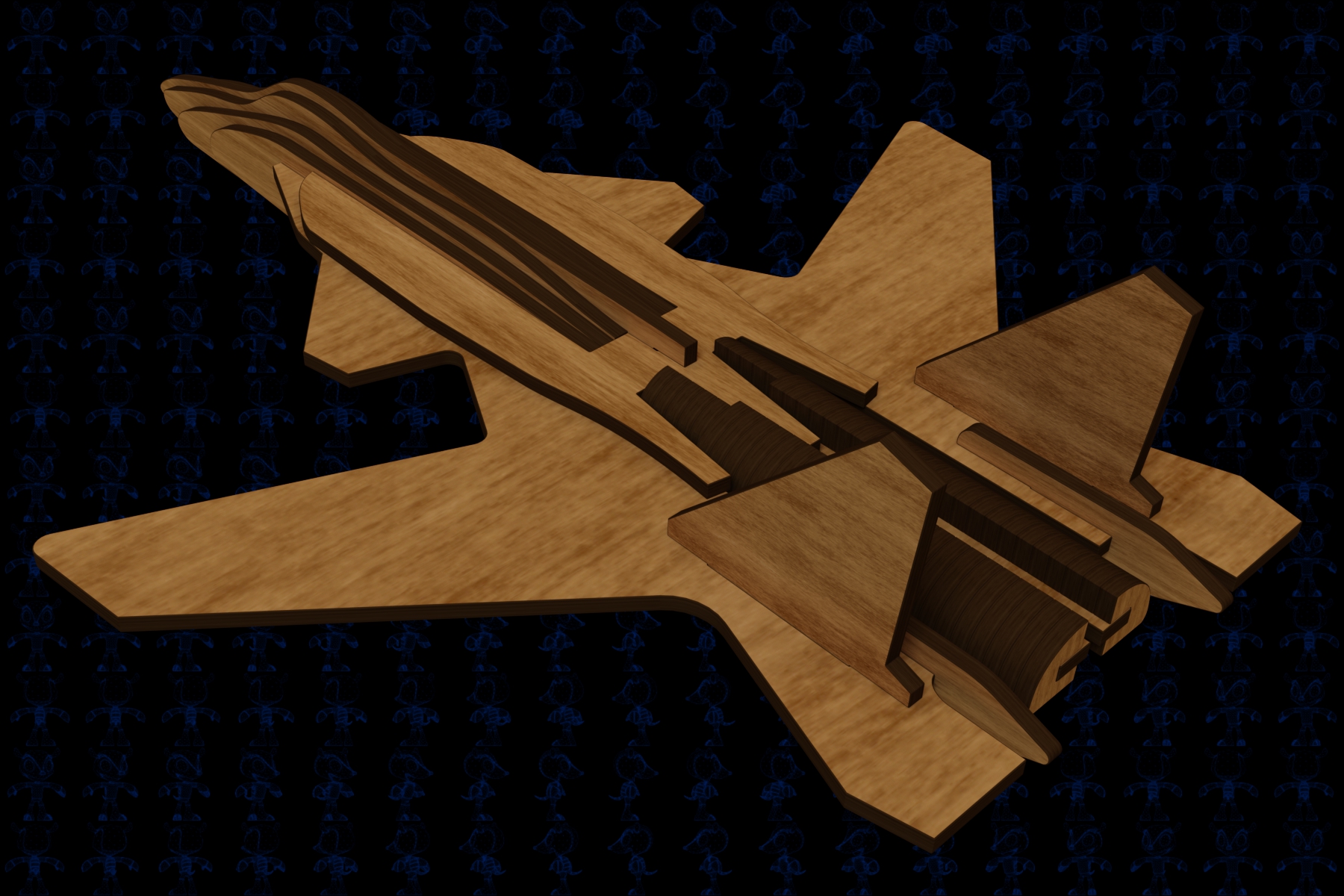 激光下料拼图战机AutoCAD, Parasolid, SOLIDWORKS 2016, STEP _ IGES