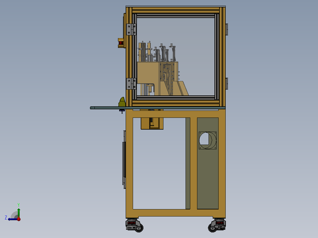 自动锁垫片机（sw18可编辑+工程图+BOM）右视图