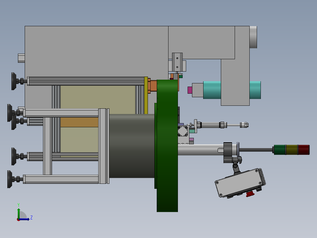 内六角扳手自动压钢印设备方案sw16可编辑左视图