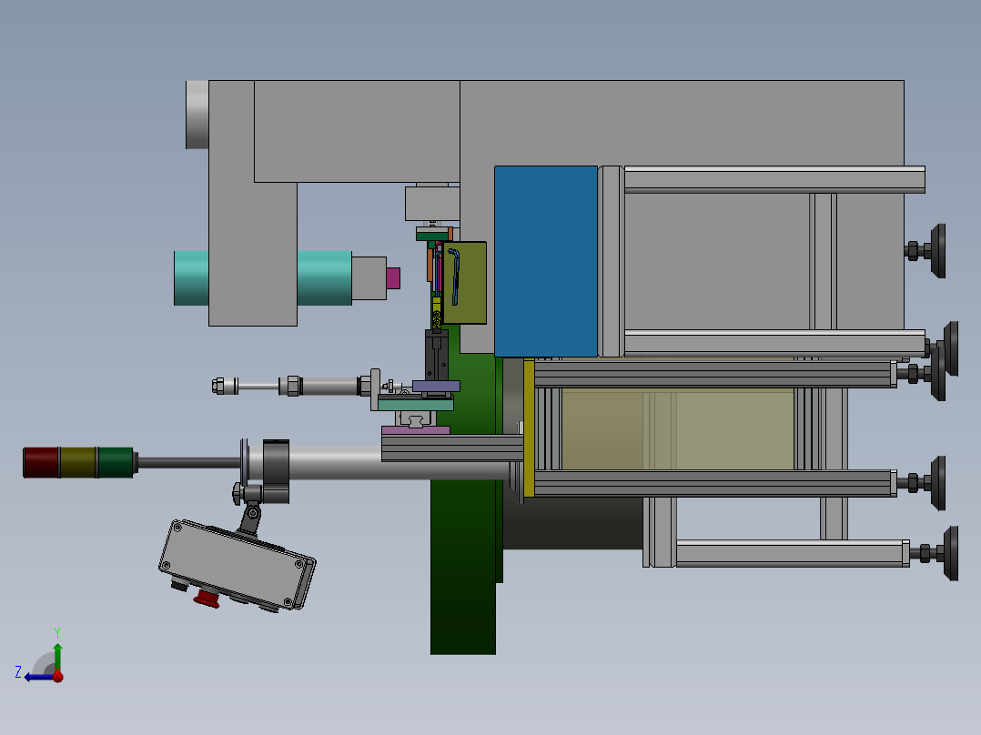 内六角扳手自动压钢印设备方案sw16可编辑右视图