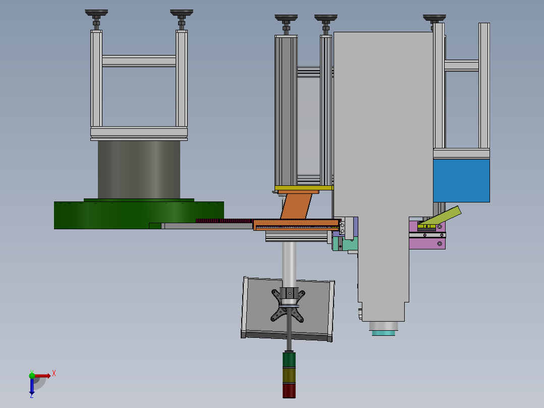 内六角扳手自动压钢印设备方案sw16可编辑俯视图