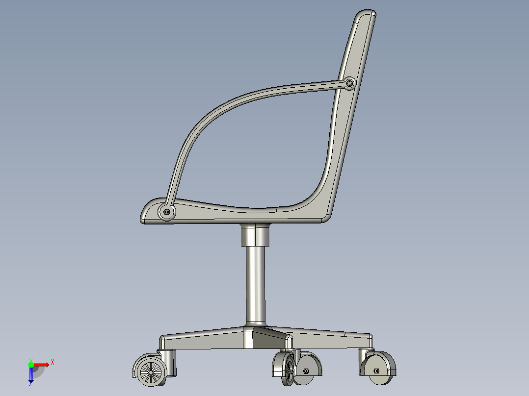 活动椅3D模型俯视图