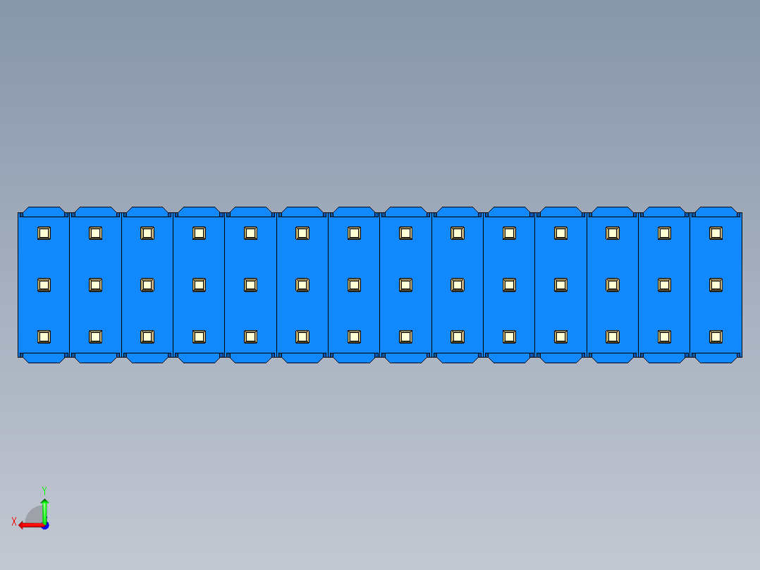 彩色公头100mil（2.54mm）系列-DS1021_blue_3x14p_100mil_Type1_rev1.0后视图