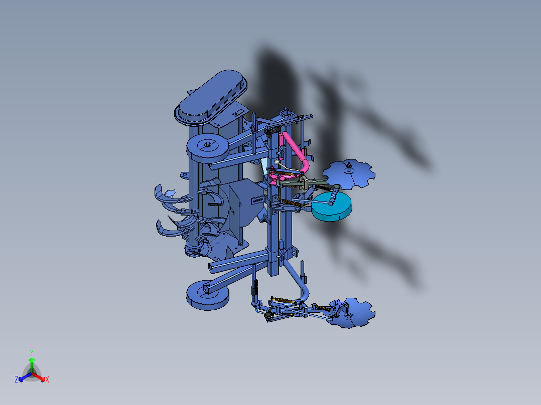 旋耕起垄覆膜机正等轴测图