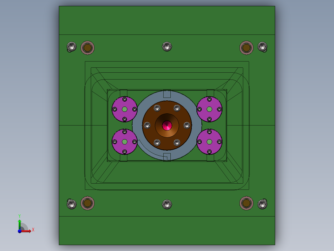 Q255-提篮注塑模具设计【三维SolidWorks】前视图