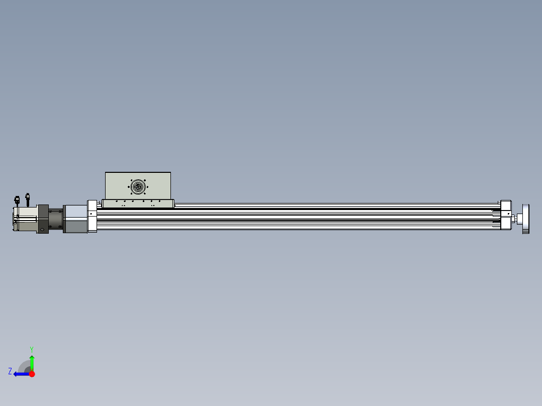 威洛博直线电机模组EB8ZR-L200-S1200-RZP75B5K-ZP755K-MS3右视图